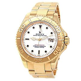 Rolex Yacht-Master 18k Yellow Gold Oyster Automatic White Men's Watch