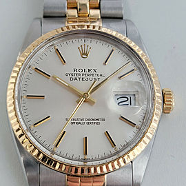 Mens Rolex Datejust 36mm 18k Gold SS Automatic 1980s Swiss RA270