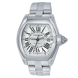 Cartier Roadster GMT Stainless Steel Automatic Silver Men's Watch