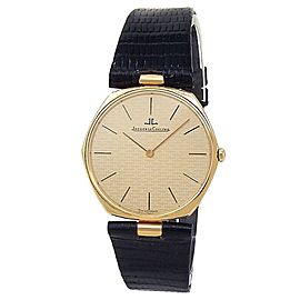 Jaeger-LeCoultre Vintage 18k Yellow Gold Leather Champagne Men's Watch