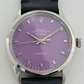 Mens Rolex Air King Ref 1002 34mm Automatic Custom Lavender Dial