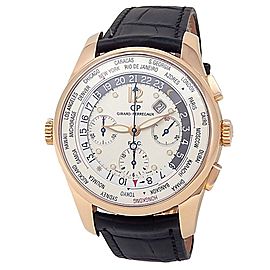 Girard Perregaux World Time 18k Rose Gold Silver Men's Watch 49805-52-151A-BACA