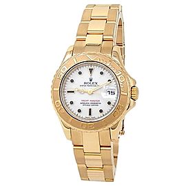 Rolex Yacht-Master 18k Yellow Gold Oyster Automatic White Ladies Watch