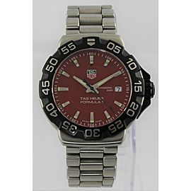 TAG HEUER FORMULA 1 SWISS RED QUARTZ MENS SPORT STEEL WATCH