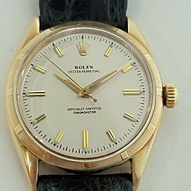 Mens Rolex Oyster Perpetual 34mm 14k Gold Automatic Vintage