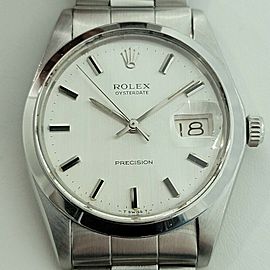 Mens Rolex Oysterdate Precision Ref 6694 34mm Hand Wind 1970s Vintage