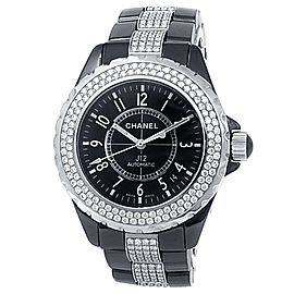 Chanel J12 Black Ceramic Automatic Diamonds Black Ladies Watch