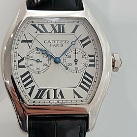 Mens Cartier Tortue 2762 39mm 18k WG Manual Chronograph 2000s All Original IL1