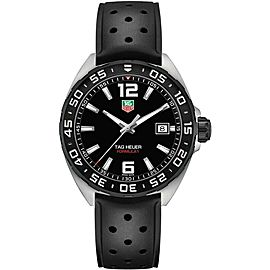 TAG HEUER FORMULA DATE QUARTZ GENTS BLACK RUBBER SPORTS WATCH