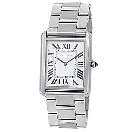 Cartier Tank Solo Stainless Steel Quartz Silver Ladies Watch