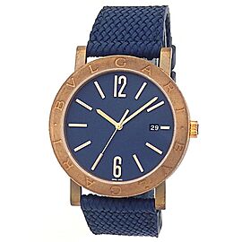 Bvlgari Solotempo Bronze Blue Rubber Automatic Blue Men's Watch