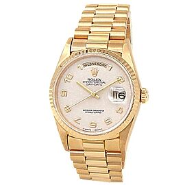 Rolex Day-Date 18k Yellow Gold President Auto Silver Jubilee Men's Watch