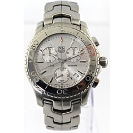 TAG HEUER LINK CHRONOGRAPH QUARTZ SILVER STEEL 200M MEN'S WATCH