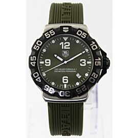 TAG HEUER FORMULA QUARTZ KHAKI RUBBER QUARTZ GREEN WATCH