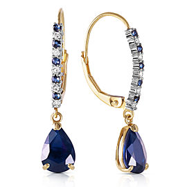 3.35 CTW 14K Solid Gold Naturalpa Sapphire Diamond Earrings