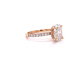 2 Carat Oval Cut Lab Grown Diamond Engagement Ring Rose Gold IGI Certified