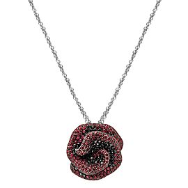 Stefan Hafner Ruby and Black Diamond Rose Necklace