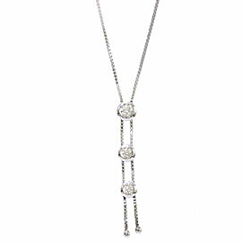 TASAKI 18K White Gold Diamond Trilogy Necklace G0080