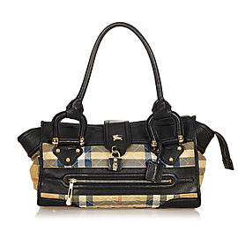 Burberry Alchester Check Manor Canvas Handbag