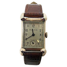 Bulova 14K Rose Gold Filled Vintage 21.3mm Mens Watch Year 1940