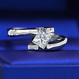 Solitaire Engagement ring with Certified 1.01ct Princess cut Diamond ENG-172750