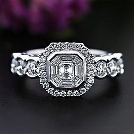 Modern Engagement Ring with 1.50ct of Total Diamond Weight crafted in White G...