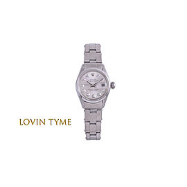 Rolex Ladies Stainless Steel Datejust - Silver Diamond Dial - Oyster Band