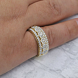 Yellow Gold Wedding band features 1.50ct of total Diamonds