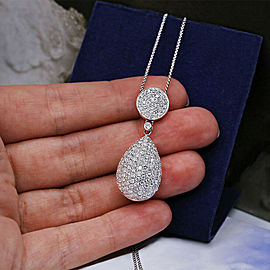 14k White Gold Tear Drop Pendant of 2.03ct Diamonds