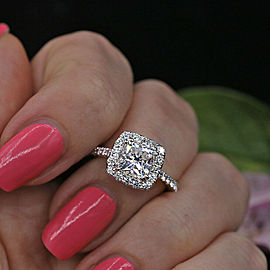 Beautiful 18k White Gold Engagement Ring featured with 1.92ct. TCW