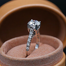 14k White Gold Engagement Ring with 3.34ct. Diamonds