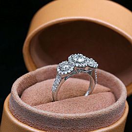 Engagement Ring 14k White Gold with 1.00ct. Diamonds