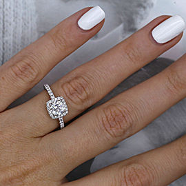 Perfect 18k White Gold Engagement Ring w/1.25ct. Diamonds