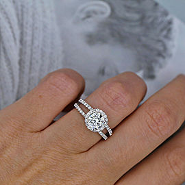 18k White Gold Engagement Ring w/ GIA Diamonds 1.50ct.