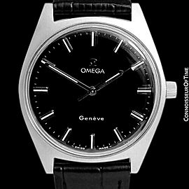 1970 OMEGA GENEVE Vintage Mens Stainless Steel Watch - Minty with Warranty