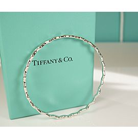 Tiffany & Co. Paloma Picasso Silver Zig Zag Wave Bangle Bracelet Size Large