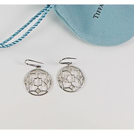 Tiffany & Co. Picasso Silver Zellige Medallion Drop Dangle Earrings