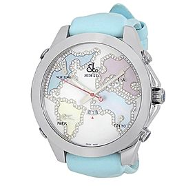 Jacob and Co. Five Time Zone Stainless Steel Mother or Pearl Ladies Watch