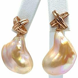 Baroque Freshwater Pearl Earrings 26.10 mm Certified