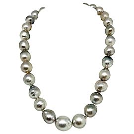 Hanadama Tahitian Pearl Necklace 14.3 mm Women 14k Gold Certified $9,750 917185