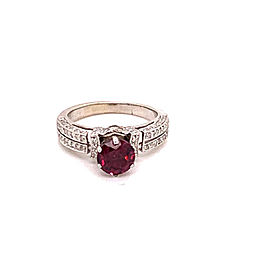 Diamond Tourmaline Rubellite Ring 14k Gold 1.38TCW Women Certified