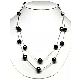 Tahitian Pearl 2 Layer Necklace 14k Gold 10.12 mm 21.25" Certified