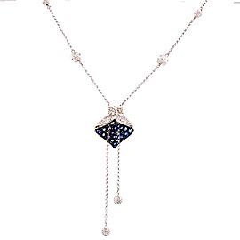 Diamond Sapphire Necklace 1.30 CTW Women Certified