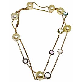 South Sea Pearl Quartz Necklace 14.30 mm" 14k Gold Certified