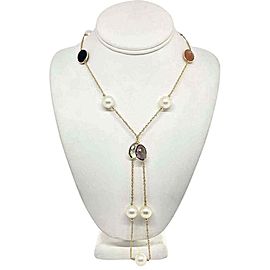 South Sea Pearl Quartz Necklace 14k Gold 12.65 mm 35" Certified