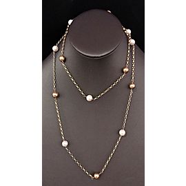 Akoya Pearl Necklace 8.5-8 mm 36" 14k Gold Women Certified $3,450 721473