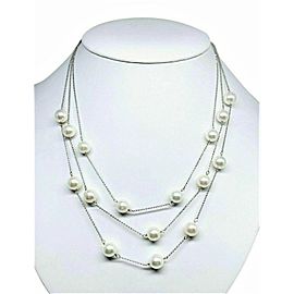 Akoya Pearl Triple Strand Necklace 8.5 mm 14k Gold Certified $3,595 721467