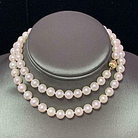 Akoya Pearl Necklace 14 KT WG 8.50 mm 26 IN Certified $7,650 017784