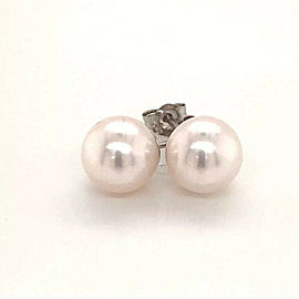 Akoya Pearl Earrings 14k Gold AAA Quality 8.80 mm Certified $1,499 015879