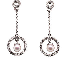 Akoya Pearl Earrings 14 KT White Gold 5.25 mm Certified $990 017544